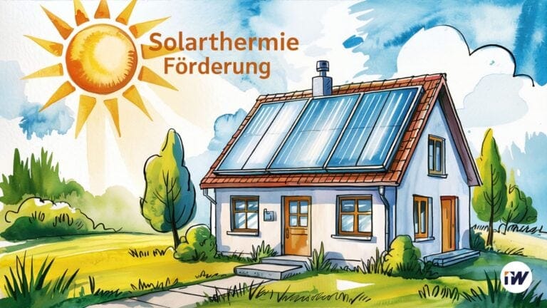 Solarthermie Förderung Illustration